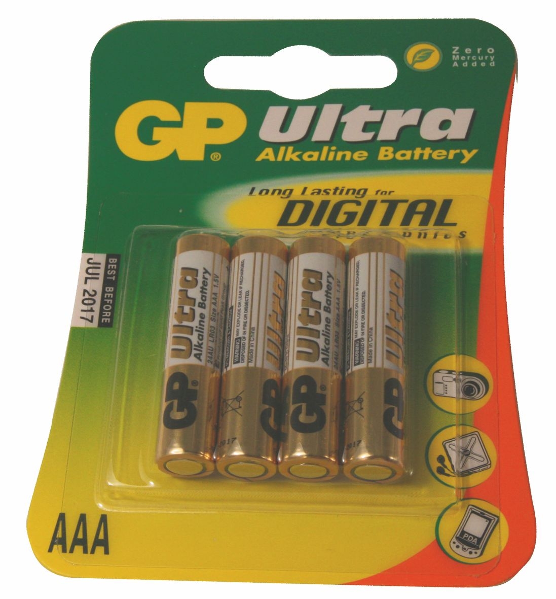 GP ULTRA 4-PACK AAA-BATTERIER